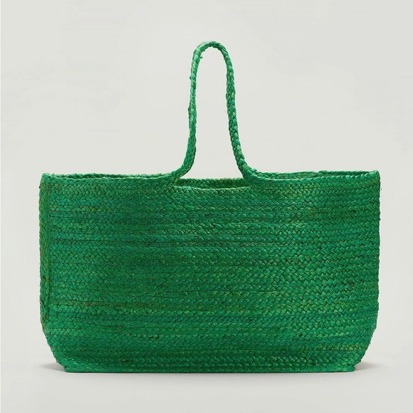 NA-KD Green Rectangular Beach Bag - Picture 6 of 6